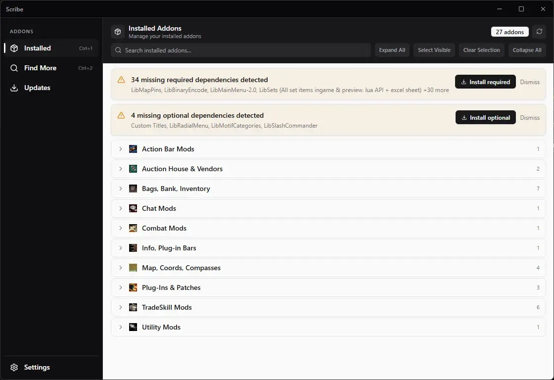 Addon dependency management in Scribe
